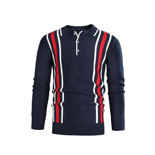 GINGTTO Mens Shawl Collar Sweaters Long Sleeve Pullover Sweater for Men Slim Fit