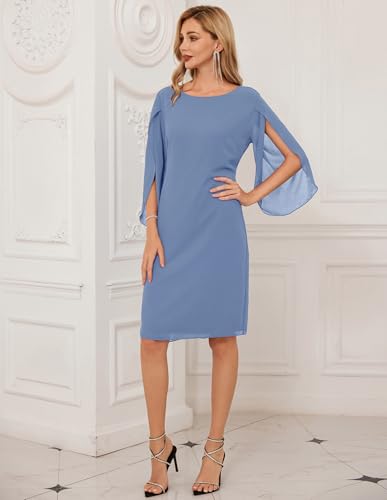 Image of GRACE KARIN Womens Formal Wedding Guest Dress 2026 Chiffon Cocktail Dress Mother of the Bride Dresses Midi Fashion Clothing