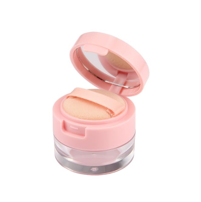 1Pcs Plastic Loose Powder Jar Makeup Powder Case Capacity 5g Leak-free Reusable Plastic Powder Box Circular Convenient Flip Mini Powder Box