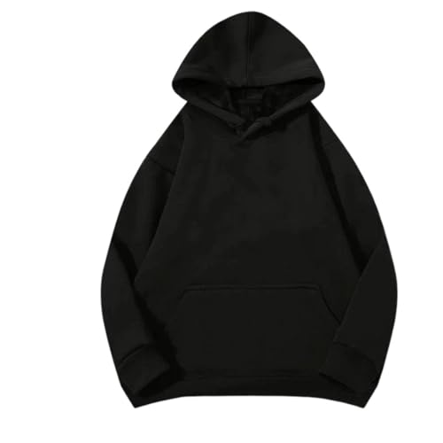 Men Oversized Hoodie Fleece Thicken Loose Solid Warm Sweatshirts Pullovers