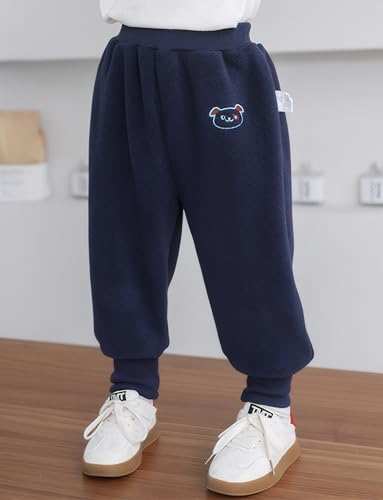 Happy Cherry Boys Weatpants Kids Girl's Active Elastic Waist Fleece Jogger Pants Soft Fleece Winter Pants2