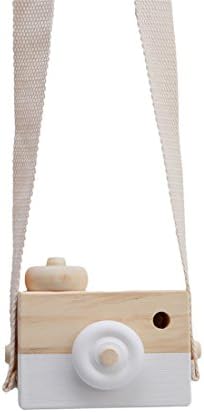 Edtoy Mini Cute Wood Camera Fashion Clothing Accessory Safe and Natural Birthday, White