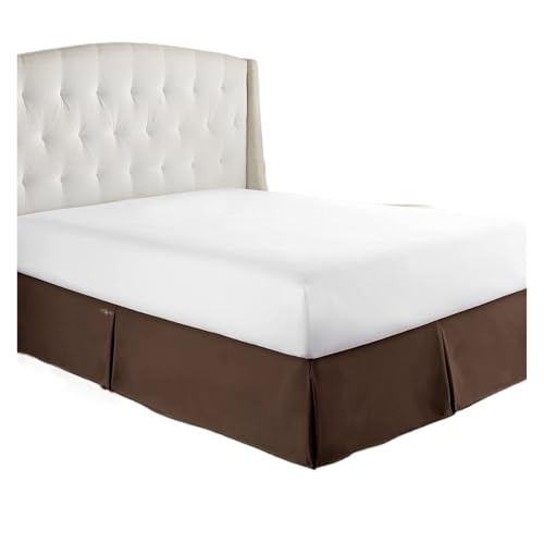 Cubre Canape Falda de Cama Plisada a Medida con Tela Duradera - 35 cm (14 Pulgadas) de Alto (sin sábana)(Brown,105x190x35 cm)