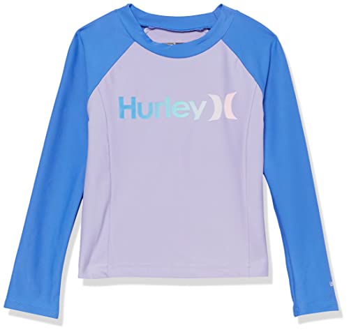 Hurley girls Long Sleeve Rash Guard Shirt, Purple Pulse, Small US