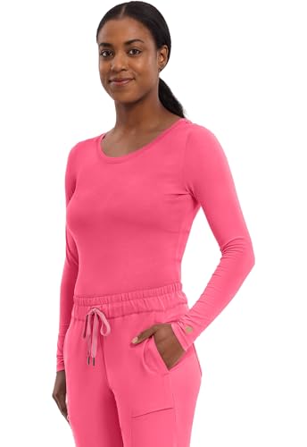 Image of Healing Hands Underscrub Long Sleeve Women Knits Scrub Tops | Soft Cotton Blend Knit, Breathable Stretch Comfort, Machine Wash, Easy Care Fabric, Ideal For Layering Under Scrubs
