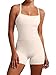 ANRABESS Women Workout Sets Build in Bra 2 Piece Outfits Tank Tops Tummy Control Shorts Yoga Gym Active Wear Clothing Set Beige Medium