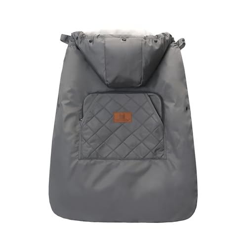 Winterbezug für Babytrage, Warm Universal Babytragebezug Wasserdicht Tragecover für Babytragen (Dunkelgrau)