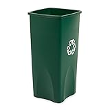 Rubbermaid Commercial Products Untouchable Square Recycling/Compost Bin, Green (FG356907GRN)