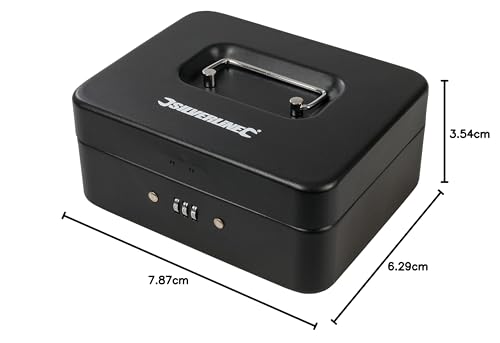 Silverline - Metallkassette für Geld und Wertsachen, mit 3-stelligem Zahlenschloss 200 x 160 x 90 mm (732370)