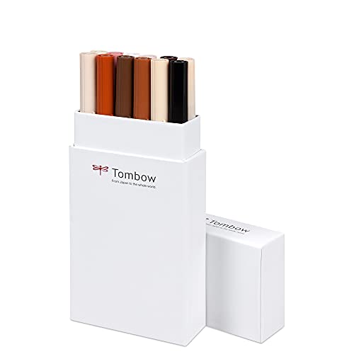 Tombow Art lot de 12 stylos pinceaux mélangables tons de peau pour dessin portrait