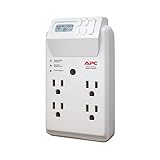 APC Wall Outlet Multi Plug Extender, P4GC, (4) AC Multi Plug Outlet, 1080 Joule Surge Protector with Timer White