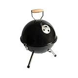 Projects Mini Kugelgrill Holzkohle Tischgrill 'Barbeque' Tragbarer Grill | Kleiner Grill für unterwegs Kohlegrill mit Deckel & Holzgriff | Kleiner Kugelgrill Mini Grill klein Holzkohlegrill klein