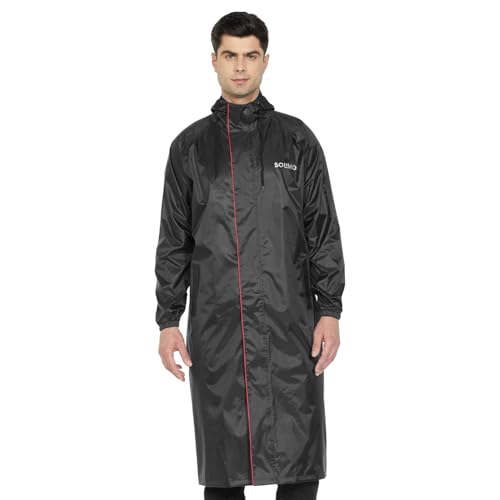 Image of Amazon Brand - Solimo Men's Polyester Water Resistant Casual Style Rain Coat
