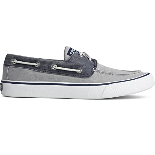 Sperry Men's Bahama II Boat Shoe, Grey/Navy, 132
