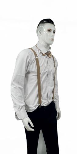 Image of Men's Suspenders Bowtie Set Elastic Y Shape Style Women's Suspenders Bowtie For Wedding&Formal Events