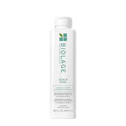 Biolage ausgleichendes Shampoo für fettige Haut, geeignet für alle Haartypen, angereichert mit ferentiertem Tee und Glykolsäure, Clarifying Shampoo, Scalp Sync, 400 ml