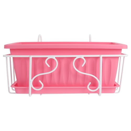 Estante rectangular para macetero y soporte para plantas rosa 2
