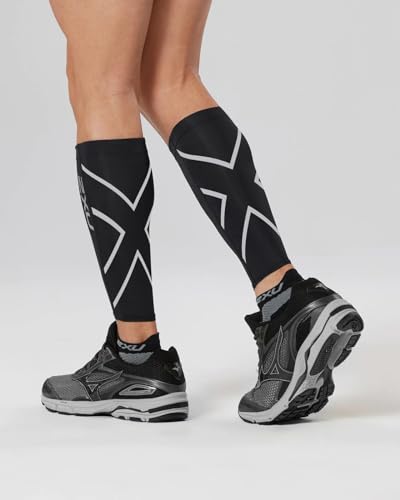 2XU Core Compression Calf Guards, Unisex – Adulto, Nero/Nero, XL