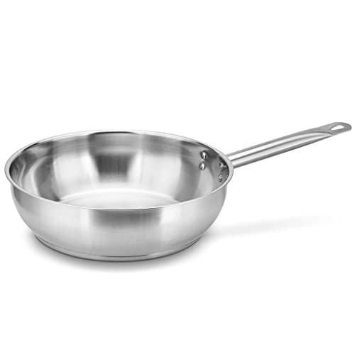 OQHAIR Sartén 304 Sartén De Acero Inoxidable Cocina De Inducción (Color : A, Tamaño : 28cm) (A 24cm)