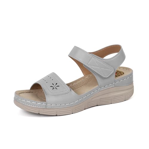 Image of JABASIC Women Comfortable Sandals Orthotic Walking Sandals Orthopedic Arch Support Sandals