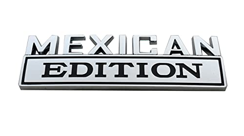 Image of 1pc 7 inch Large Mexican Edition Emblem Badges Decal Car Flag Decal Military Replacement for F150 F250 F350 Chevy Silverado 1500 2500 Chevrolet C10 C15 (Chrome Black)