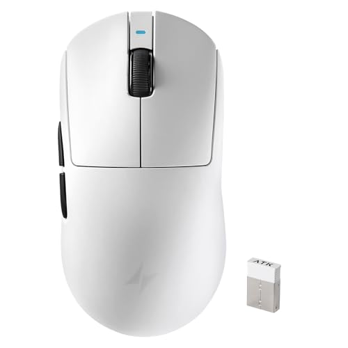 Image of MIKIBY-ATK A9 Wireless Gaming Mouse, 18000 DPI, PAW3395 SE Sensor-White | 53G Lightweight, Tri-Mode 2.4G /BT /USB-C Wired Mouse, 520mAh Battery,Programmable Ergonomic Mouse,Office Mice for PC /Win /Mac