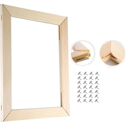 MingSH Canvas Wood Stretcher Bars 16 x 20 Inch Pine Wood Frame Wooden Painting Stretching Bars Art Frames for Oil Paintings, Canvas Frame Set, DIY Art Accessory Supplies, Home Studio Decoration Cover