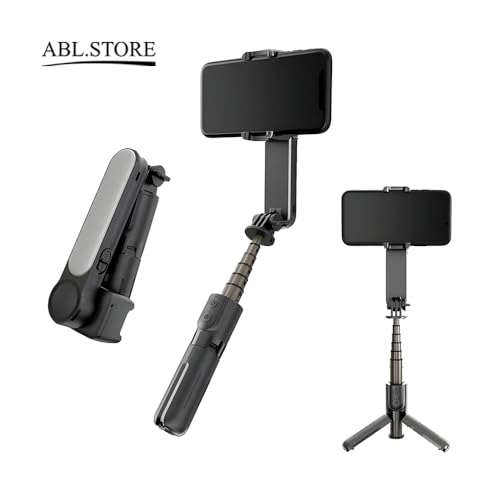 Estabilizador Gimbal Portátil de 3 Eixos para Celular com Tripé de Aderência e Bastão De Selfie 360º