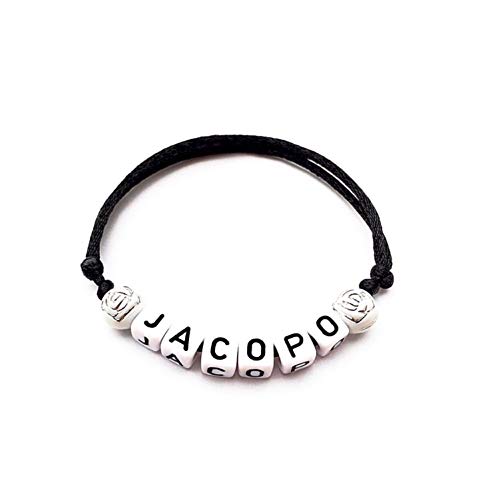 Bracciale JACOPO con nome, messaggio, iniziale, logo (reversibile, personalizzabile) uomo, donna, bambino, neonato