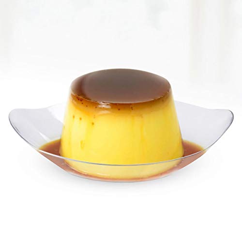 Kingrol 200 Ct Mini Dessert Plates, 3-1/8 X 2-5/8 Inches Clear Disposable Plastic Tray #TOP1