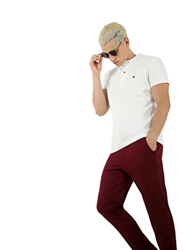 Image of Jack & Jones Men's Cotton Blend Henley Style Solid Slim Fit T-Shirt