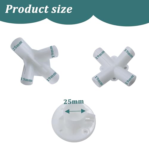ORTVS Gazebo Awning Tent Feet Corner Center Connector, for 25/19mm Patio Camping Canopy Replacement Parts 9-Piece Set - Thumbnail 2
