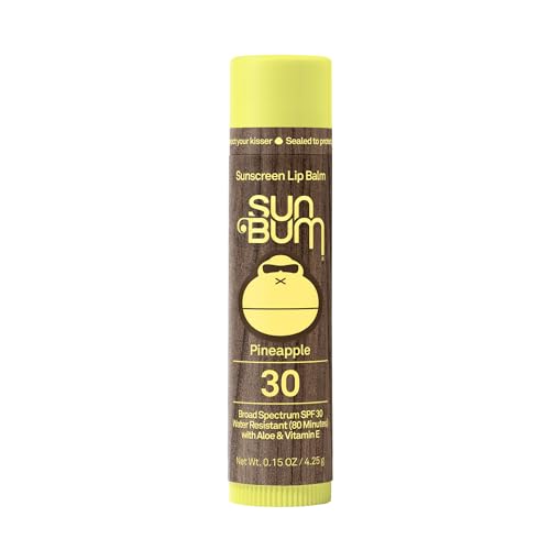 Sun Bum SPF 30 Sunscreen Pineapple Lip Balm - Moisturizing Aloe Vera and Vitamin E - Vegan and Cruelty Free - Broad Spectrum UVA/UVB Lip Protection - 0.15 oz Stick