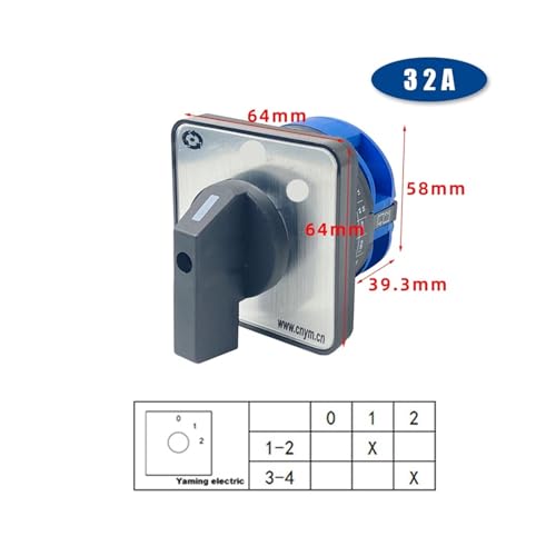 Interrupteur rotatif contact argenté LW26-32 circuit de commande 32A - 3