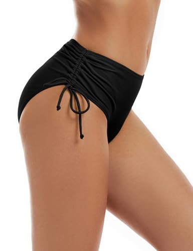 Bonneuitbebe Women's Bikini Bottoms Full Coverage Swim Bottoms Mid Waisted Swimsuit Bathing Suit Bottom2
