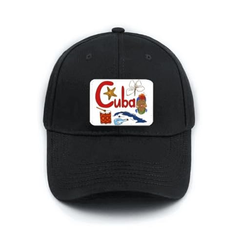 Casquette de baseball noire Cuba ajustable pour homme et femme style urbain