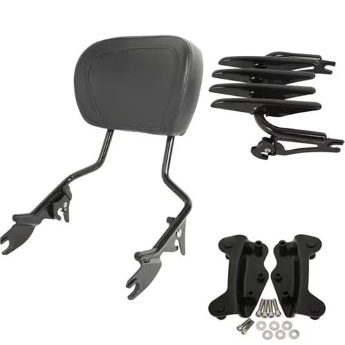 Coussin siège dossier arrière moto et kit d'ancrage pour FLHR Road King 2009-2013