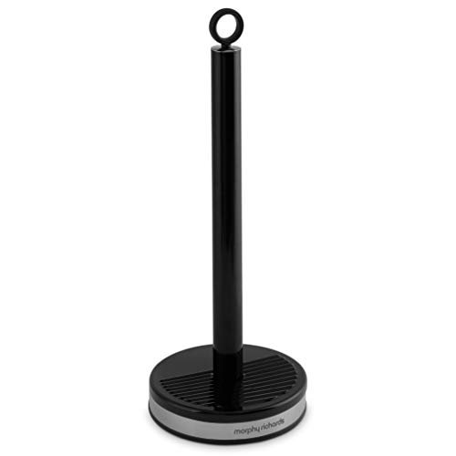 Image of Morphy Richards 976012 Dune Towel Pole with Weighted Base, Anti-Slip Feet, Stainless Steel, Black