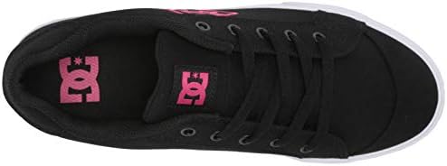 DC girls Chelsea Skate Shoe, Black/Pink Stencil, 3 Little Kid US | Image 4