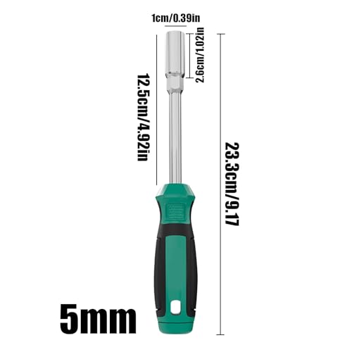 Image of Hex Nut Driver Set - 5-13mm Deep Nut Driver Set | Hollow Shaft Nut Driver | Screwdriver Set with Nonslip Hand Grips | Nut Wrench Repair Tools with Hand Grips for Ightening and Loosening Fasteners