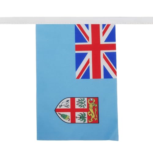 Image of AZ FLAG Fiji 6 meters BUNTING Flag 20 flags 9'' x 6'' - Fijian STRING flags 15 x 21 cm