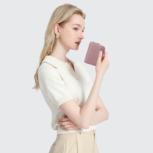 Image of SENDEFN RFID Credit Card Holder for Women Small Leather Zipper Card Case Wallet 15 Slots