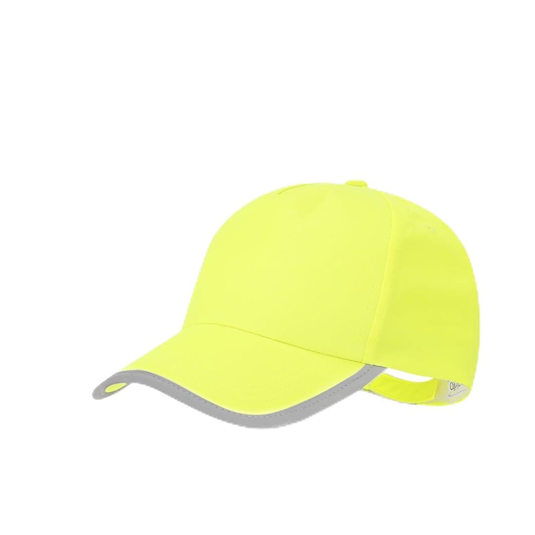Gorra Niños de Alta Visibilidad Amarillo Neón Reflectante - Seguridad y Protección Solar - Talla Ajustable Infantil