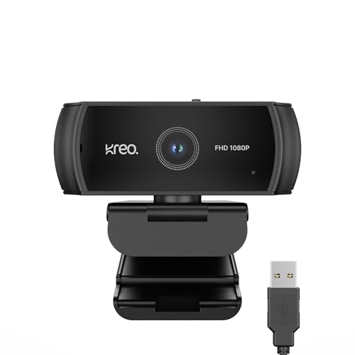 Kreo Owl Lite Full HD Webcam with 1080P 30 FPS, Auto-Focus and Bu...