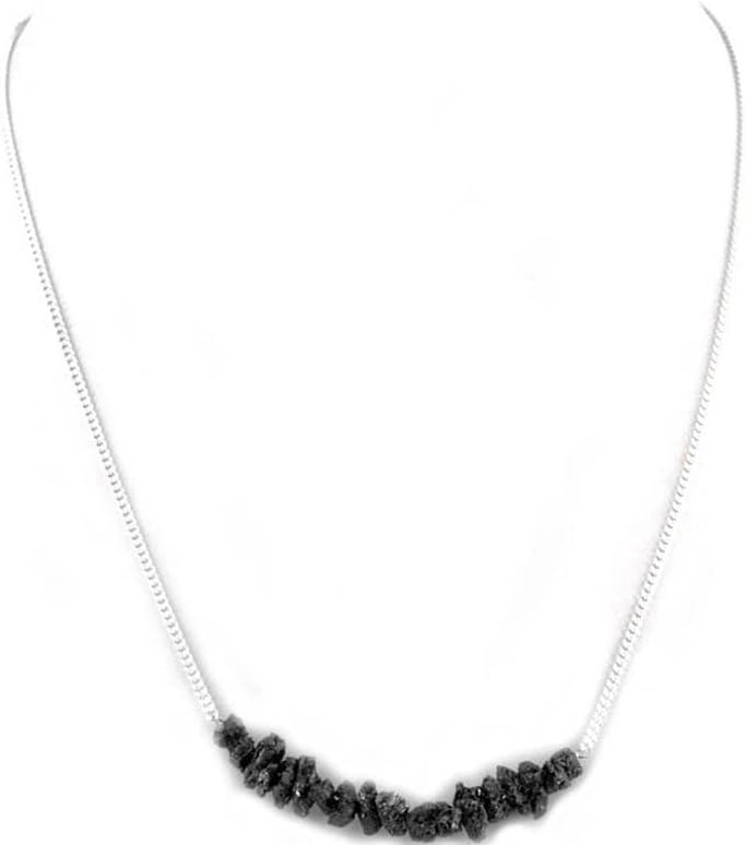 skyjewels 5mm-6mm Certified Diamond Chain Necklace With 925 Sterling Silver, Great Sparkle, 16"