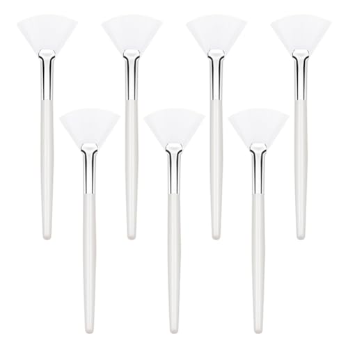 15 Pcs Fan Brushes Plastic Mask Brushes Soft Facial Applicator Brushes Highlighting Blush Brush White Cosmetic Brushes Makeup Skincare Tools for Mud Cream