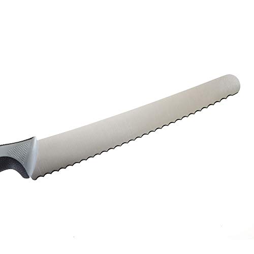 Mercer Culinary M23210GY Bread Knife, 10-Inch Wavy Edge Wide, Grey