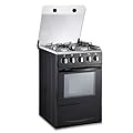 20" LPG Gas Stove - Equipped with 4 coil burners and Stainless Steel Oven (Black: Automatic ignition)