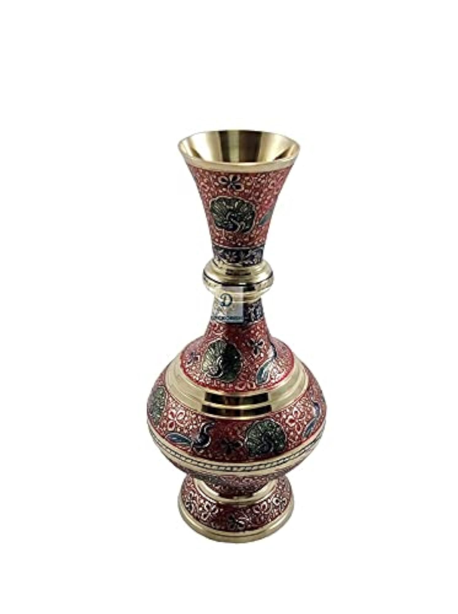 27cm Decorative Brass Flower Vase with Arabic Surai Pattern