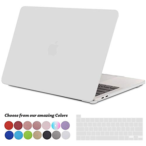 TECOOL MacBook Pro 13 Hülle Case 2020, Plastik Hartschale Tasche Case + EU Tastaturabdeckung für Apple 2020 MacBook Pro 13 Zoll mit Touch Bar (Modell: A2289 / A2251) - Klar
